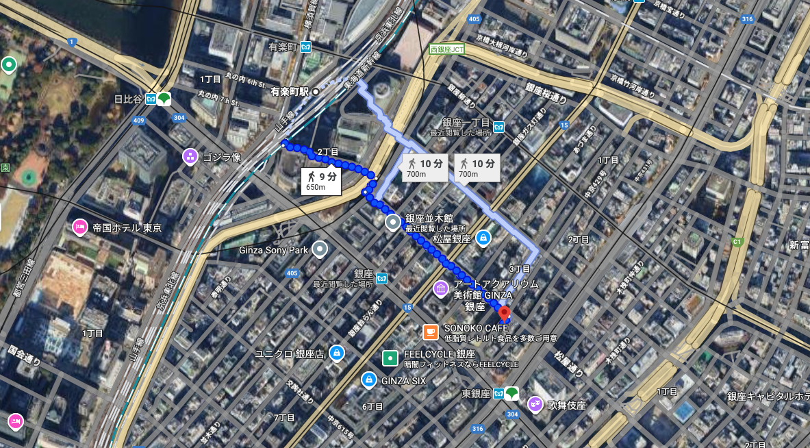 有楽町駅からのルート